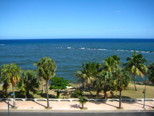 The beautiful blue of the Caribbean Sea